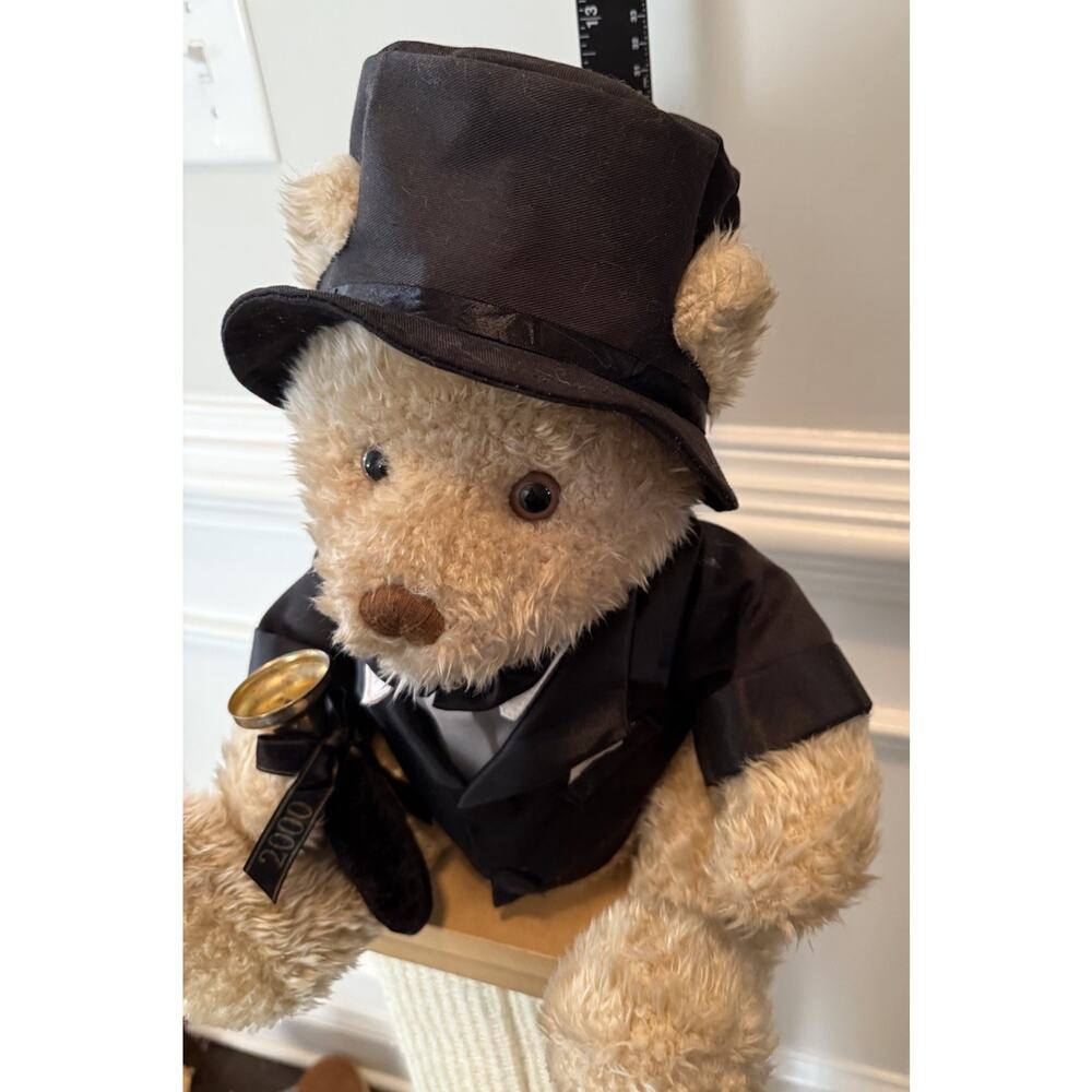 Wellington Bear Millennium 2000 Teddy Bear Tuxedo Top Hat Plush Figurine - Picture 3 of 7